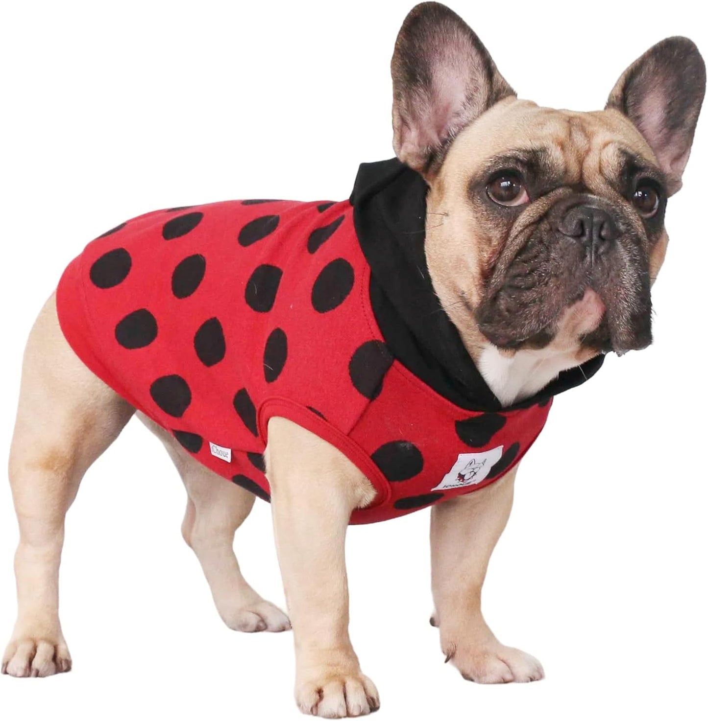 Transform Your Pup into a Ladybug Superstar with our Hilariously Adorable Ladybird Costume Hoodie for French Bulldogs and Friends!