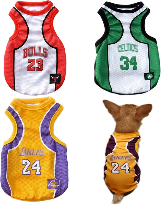 Score Big with Our 3-Pack Doggie Basketball Jerseys – Perfect for Pups Who Want to Slam Dunk in Style!
